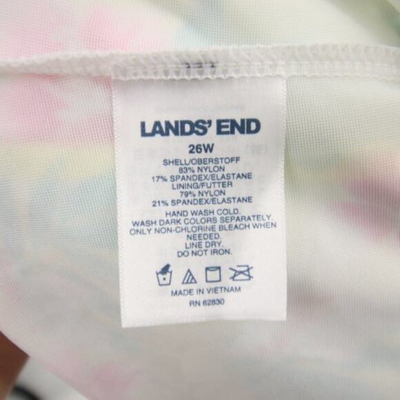 NWT Lands End Floral Yellow One Shoulder Tankini Swim Top Size 26W - Picture 10 of 11